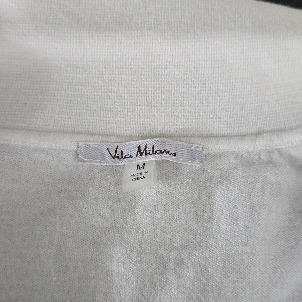 Striped Black and White Collared Sweater Vest Top - Picture 6 of 6